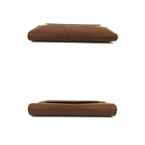 YSL ブラウンレザー 三つ折り財布 イヴサンローラン YVES SAINT LAURENT 財布 三つ折り財布 ロゴ型