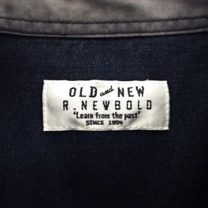アールニューボールド R.NEWBOLD シャツ シャンブレー調 長袖 コットン混 ネイビー 紺 L メンズ