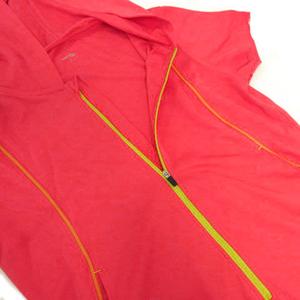 サッカニー SAUCONY オールインワン 半袖 フーディー ショートパンツ ロゴプリント ピンク イエロー 黄色 L レディース
