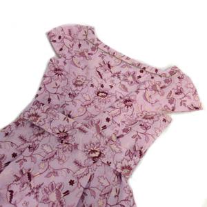 トッカ TOCCA ワンピース フレンチスリーブ ひざ丈 花柄刺繍 リボン