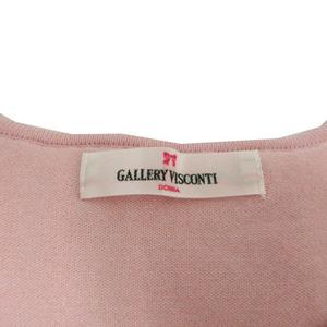 ギャラリービスコンティ GALLERY VISCONTI ニット セーター フリル コサージュ付き 長袖 ピンク系 ブラック 黒 2 レディース ギャラリービスコンティ GALLERY VISCONTI ニット セーター