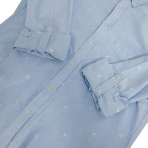極美品✨シールームリン ハートボタン オックスフォードシャツ ブルー ギャザー 極美品✨シールームリン ハートボタン オックスフォードシャツ