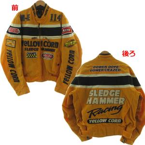 イエローコーン YELLOW CORN ジャケット スタンドカラー ロゴ ワッペン ジップアップ イエロー系 黄色系 LL メンズ