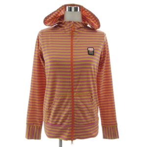 ロキシー ROXY パーカー 水陸両用 速乾 RLY121071 ロゴワッペン ジップアップ サムホール 長袖 ボーダー マルチカラー L レディース