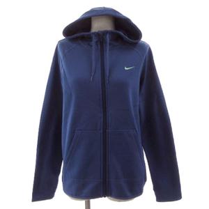 ナイキ NIKE DRY-FITジップアップパーカー 683657-508 ジャージ ロゴ刺繍 長袖 サムホール 裏起毛 ブルー系 青系 M レディース