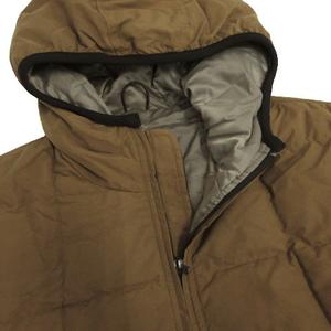 エディーバウアー EDDIE BAUER フーデッドダウンジャケット ジップアップ コットン混 ブラウン系 茶系 M レディース