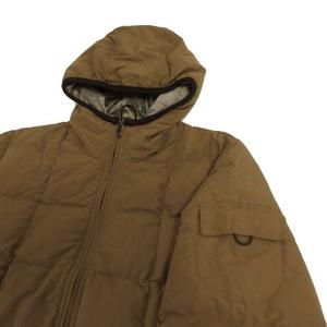 エディーバウアー EDDIE BAUER フーデッドダウンジャケット ジップアップ コットン混 ブラウン系 茶系 M レディース