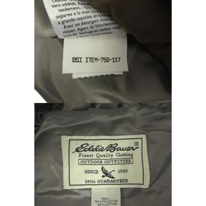 エディーバウアー EDDIE BAUER フーデッドダウンジャケット ジップアップ コットン混 ブラウン系 茶系 M レディース