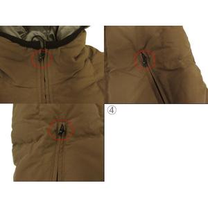 エディーバウアー EDDIE BAUER フーデッドダウンジャケット ジップアップ コットン混 ブラウン系 茶系 M レディース