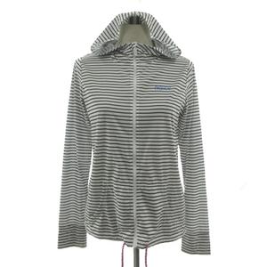 ロキシー ROXY NEO RAINBOW ラッシュガード RLY181016 フーディー ロゴプリント ジップアップ サムホール ボーダー ホワイト 白 ブラック 黒 L レディース