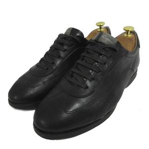 サルヴァトーレフェラガモ Salvatore Ferragamo スニーカー ローカットレザースニーカー ロゴ型押し イタリア製 ブラック 黒 8 メンズ