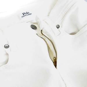 美品 Ralph Lauren ホワイト ストレートパンツ ポロ ラルフローレン POLO RALPH LAUREN ホワイトデニムパンツ