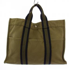 エルメス HERMES エールライン トートMM トートバッグ ハンドバッグ キャンバス カーキ /BM ■MU ■OH レディース