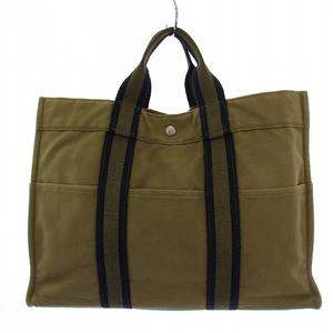 エルメス HERMES エールライン トートMM トートバッグ ハンドバッグ キャンバス カーキ /BM ■MU ■OH レディース