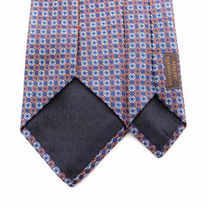 エルメス HERMES ネクタイ レギュラータイ 総柄 絹 シルク 赤 レッド 青 ブルー 659259T /YT ■OH ■MU メンズ