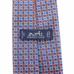 エルメス HERMES ネクタイ レギュラータイ 総柄 絹 シルク 赤 レッド 青 ブルー 659259T /YT ■OH ■MU メンズ