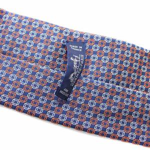 エルメス HERMES ネクタイ レギュラータイ 総柄 絹 シルク 赤 レッド 青 ブルー 659259T /YT ■OH ■MU メンズ