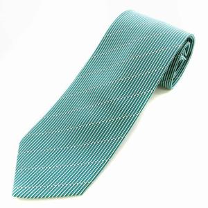エルメス HERMES ネクタイ ストライプ シルク 緑 グリーン /☆G ■MU ■OH メンズ