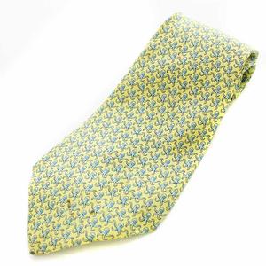 エルメス HERMES ネクタイ シルク タコ柄 黄緑 グリーン /☆G ■MU ■OH メンズ