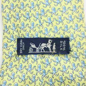 エルメス HERMES ネクタイ シルク タコ柄 黄緑 グリーン /☆G ■MU ■OH メンズ