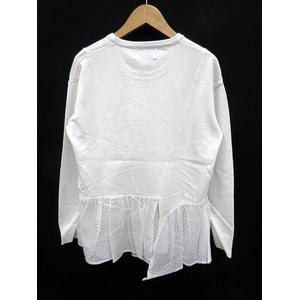 未使用品 クラネ CLANE ニット チュニック 切替 長袖 カットソー 白 38  