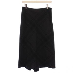 ラルフローレン RALPH LAUREN フレアスカート ロング チェック柄 ウール ナイロン 4 グレー /BM ■BM レディース