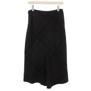 ラルフローレン RALPH LAUREN フレアスカート ロング チェック柄 ウール ナイロン 4 グレー /BM ■BM レディース