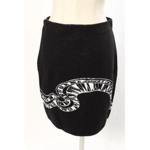 エミリオプッチ EMILIO PUCCI スカート ニット タイト ミニ 総柄 S 黒