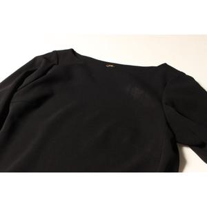 ミューズ MUSE プルオーバー ベルスリーブ 長袖 ボートネック  16AW トリアセ ジョーゼット ブラック 黒 16-051-500-4030-3-0 /TK レディー ミューズ MUSE プルオーバー ベルスリーブ 長袖 ボートネック