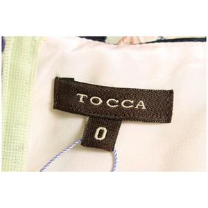 トッカ TOCCA ワンピース ひざ丈 刺繍 花柄 ノースリーブ 0 緑