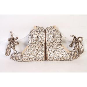 エルメス HERMES サンダル レースアップ 厚底 36 ゴールド /☆t0520 
