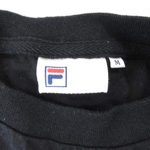フィラ FILA Tシャツ カットソー M 半袖 ロゴ プリント 黒 ブラック /AE ■ECF001 レディース