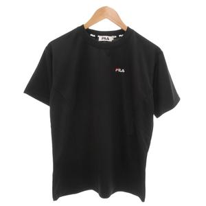 フィラ FILA 美品 Tシャツ M 黒 ブラック 半袖 ラウンドネック ロゴプリント /IL ■ECF003 メンズ