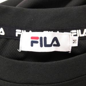 フィラ FILA 美品 Tシャツ M 黒 ブラック 半袖 ラウンドネック ロゴプリント /IL ■ECF003 メンズ