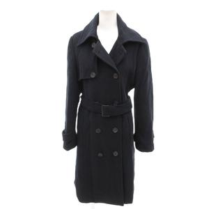 マックスマーラ MAX MARA 白タグ トレンチコート ウール ロング丈 ベルト付き 36 紺 ネイビー /YJ ■ECG001 レディース
