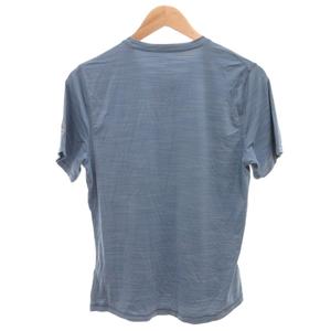 リーボック Reebok 美品 Tシャツ M 青 ブルー 文字プリント ストレッチ 半袖 クルーネック /KB ■ECF003 メンズ