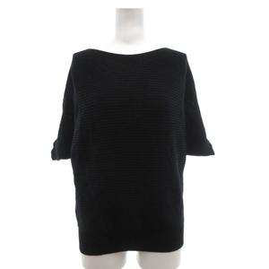 エムケー ミッシェルクラン MK MICHEL KLEIN ニット セーター 36 黒 ブラック ボートネック 五分袖 リブ編み /NL ■ECF003 レディース