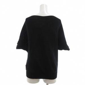 エムケー ミッシェルクラン MK MICHEL KLEIN ニット セーター 36 黒 ブラック ボートネック 五分袖 リブ編み /NL ■ECF003 レディース