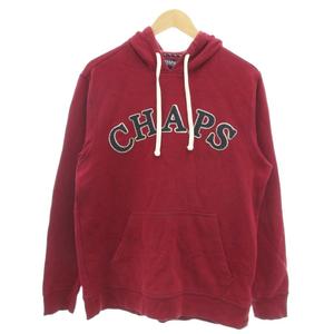 チャップス CHAPS パーカー L 赤 ワインレッド フード付き 長袖 ロゴ刺繍 /SC ■ECF003 メンズ