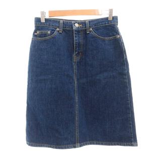 ポロジーンズ ラルフローレン POLO JEANS デニムタイトスカート ひざ丈 2 青 ブルー ジップフライ /IB ■ECG007 レディース