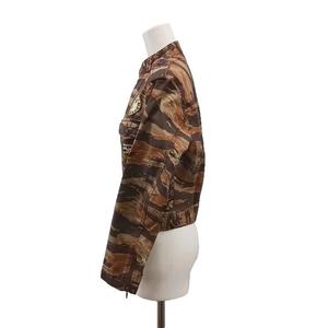 ヒステリックグラマー HYSTERIC GLAMOUR ミリタリージャケット ジップアップ ワッペン 迷彩柄 カモフラ F 茶 ブラウン 2AB-4200 /AN55 レディース