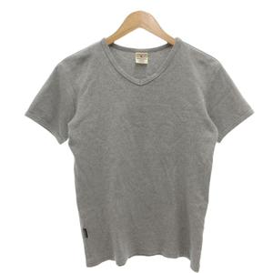 アヴィレックス AVIREX Tシャツ M グレー Vネック 半袖 リブ編み /BJ ■ECF007 メンズ