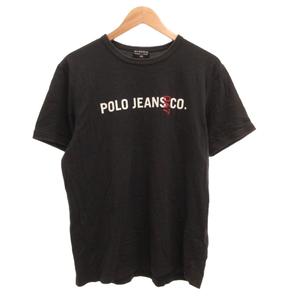 ポロジーンズ ラルフローレン POLO JEANS Tシャツ 半袖 プリント ロゴ M 黒 ブラック /JS ■ECG008 メンズ