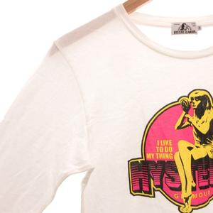 ヒステリックグラマー HYSTERIC GLAMOUR Tシャツ ロンT 長袖 クルーネック ヒスガール ロゴプリント S 白 ホワイト /GV ■GY80 メンズ