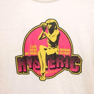ヒステリックグラマー HYSTERIC GLAMOUR Tシャツ ロンT 長袖 クルーネック ヒスガール ロゴプリント S 白 ホワイト /GV ■GY80 メンズ