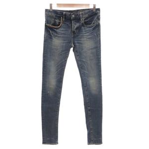 ヒステリックグラマー HYSTERIC GLAMOUR スタッズデニムパンツ ジーンズ スキニー ボタンフライ ストレッチ S インディゴブルー /GV ■GY80 レディース