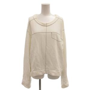 エムエムシックス メゾンマルジェラ MM6 Maison Margiela White Contrast Stitch Sweatshirt スウェット トレーナー トップス クルーネック 長袖 S 白 ホワイト 黒 ブラック S35GU0076 S25364 /TQ ■GY06 レディース