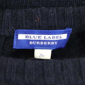 バーバリーブルーレーベル　ドッキングワンピース　ケーブルニット　36 バーバリーブルーレーベル ケーブル ニット ワンピース チェック