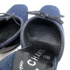 CHANEL シャネル サンダル ミュール ココマーク デニム 36 シャネル CHANEL サンダル ミュール デニム ココマーク プリント