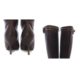 プラダ PRADA ロングブーツ レザー ポインテッドトゥ ピンヒール